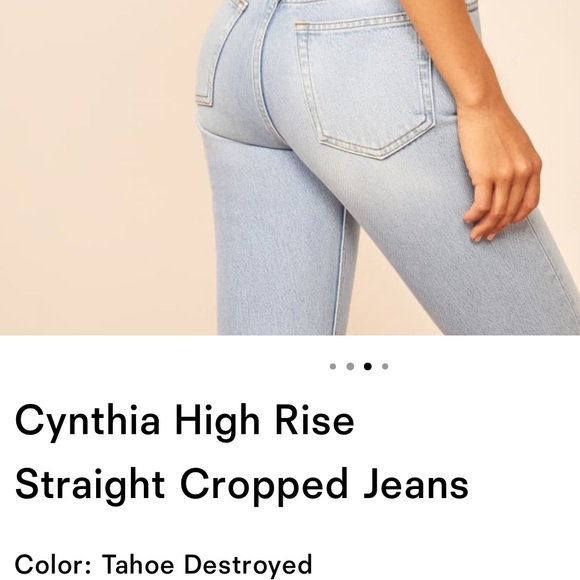 Reformation Cynthia High Rise Straight Cropped Jeans - Picture 4 of 12
